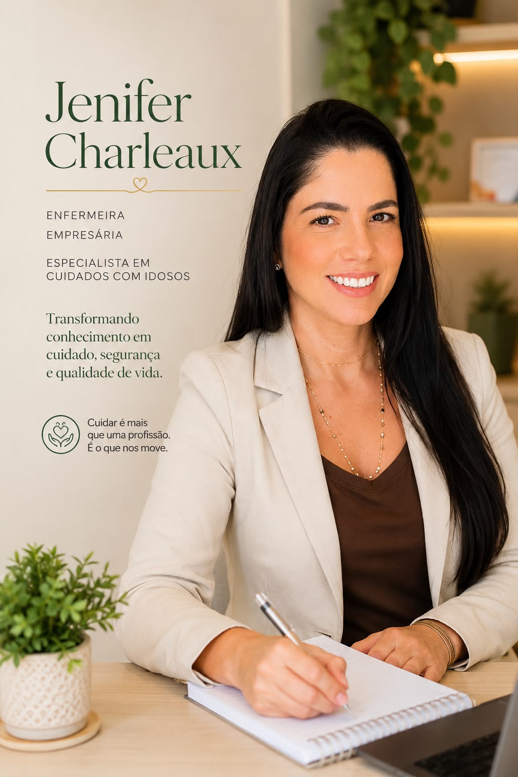 Jenifer Charleaux, enfermeira e especialista em cuidados com idosos